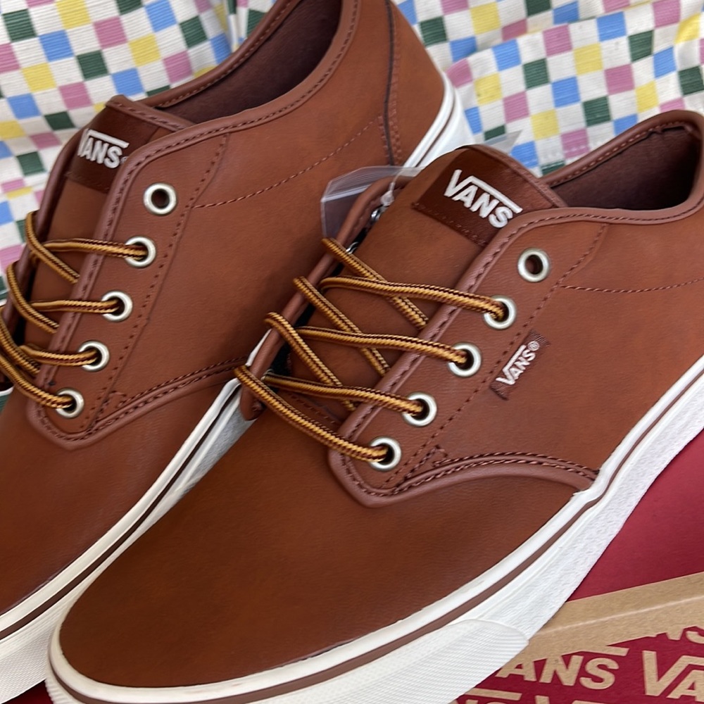 Vans Men’s Atwood (Leather)Brown/Marshmallow VN0A327LLYV Sneakers - Picture 10 of 16
